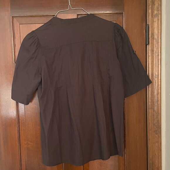 Size 12 H&M black military style top with silver buttons and short sleeves - Picture 2 of 14